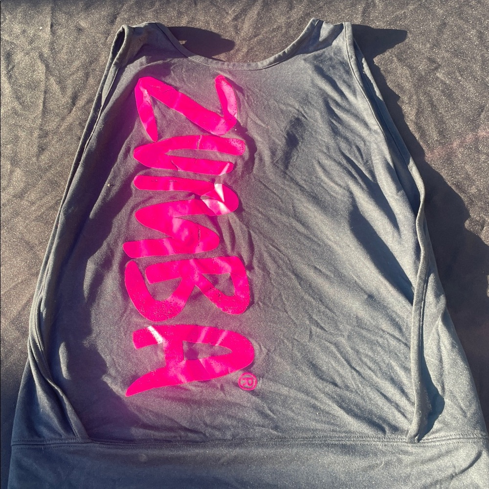 Zumba Black Tank Top with Pink Logo